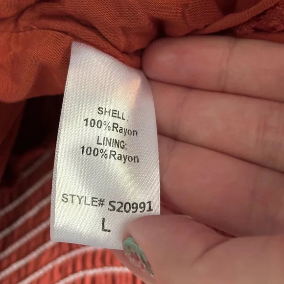 Mustard Seed | rust | smocked | cropped leg | romper | jumpsuit | L - Picture 12 of 17